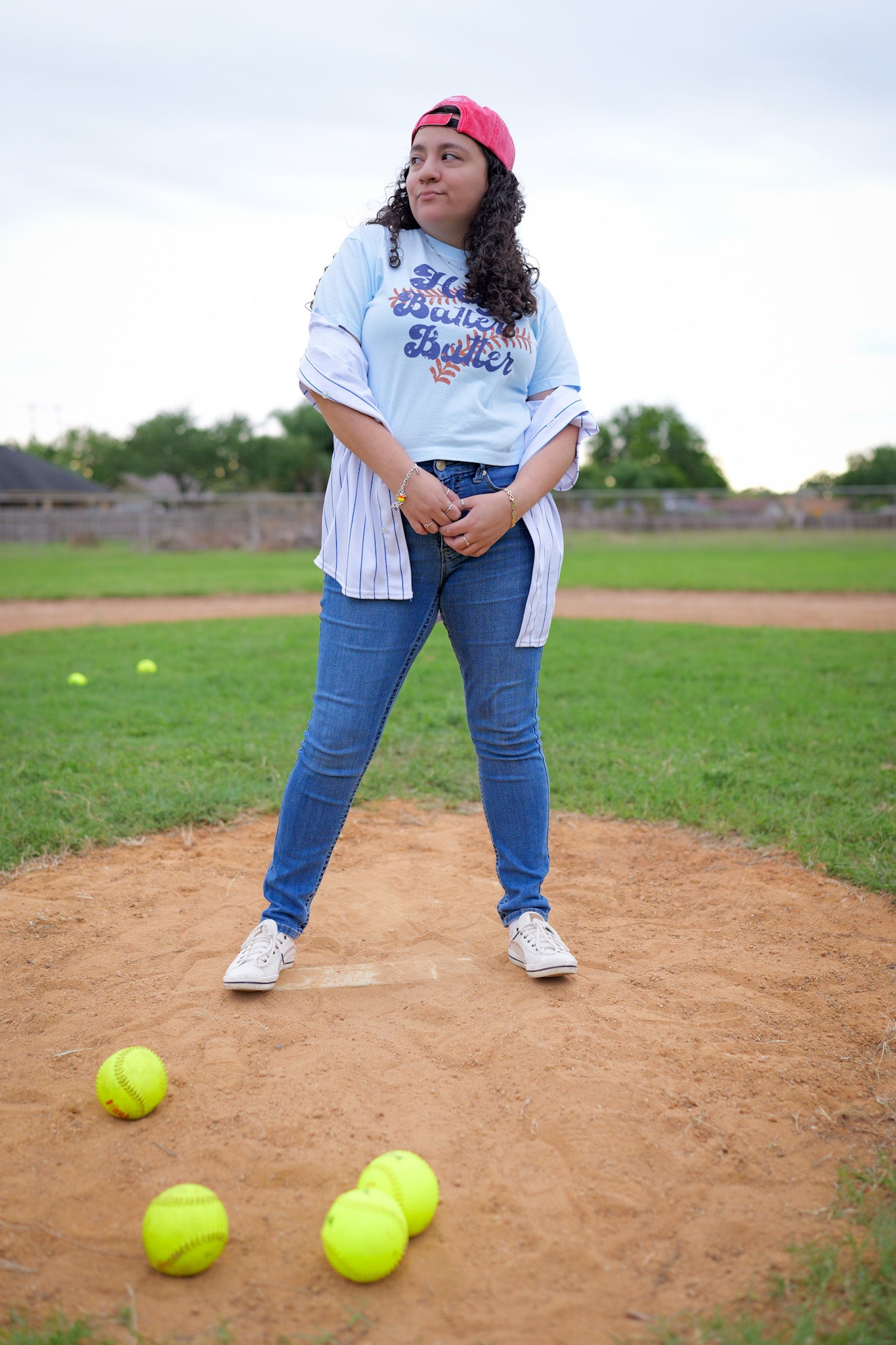Hey Batter Batter Crop Tee