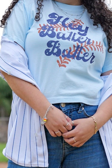Hey Batter Batter Crop Tee