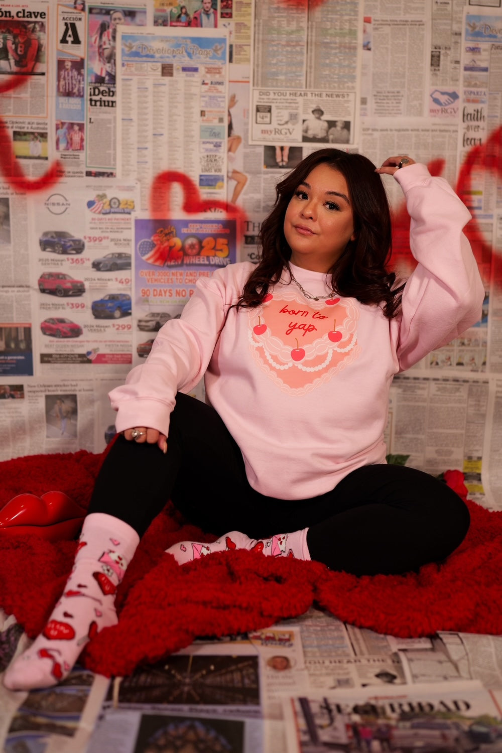 Born to Yap Coquette Crewneck Sweater