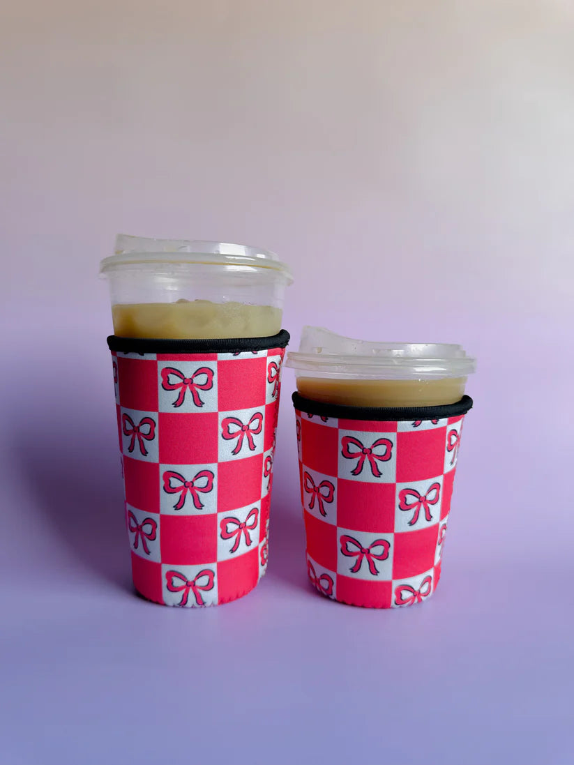 Bow Checkered - Coffee Sleeve Large