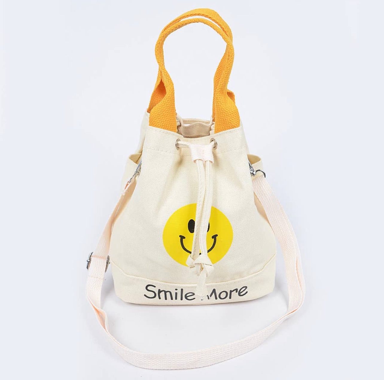 Smile More Bucket Crossbody