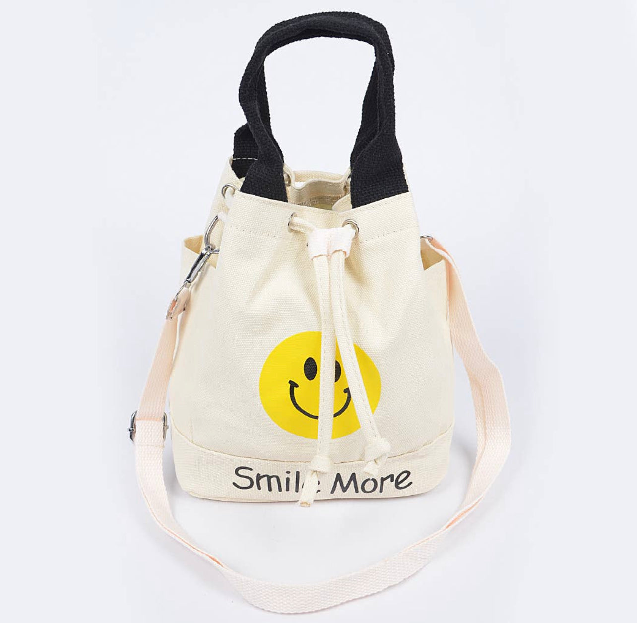 Smile More Bucket Crossbody