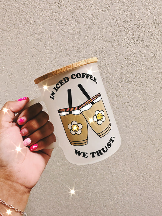 In Coffee We Trust Frosted Mug