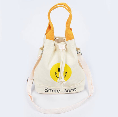 Smile More Bucket Crossbody