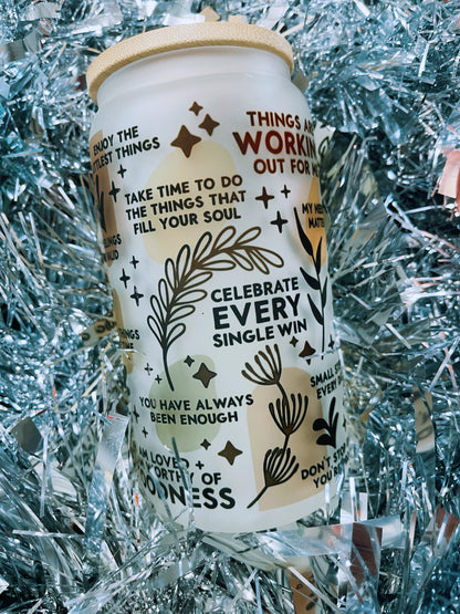 Daily Reminders Glass Cup