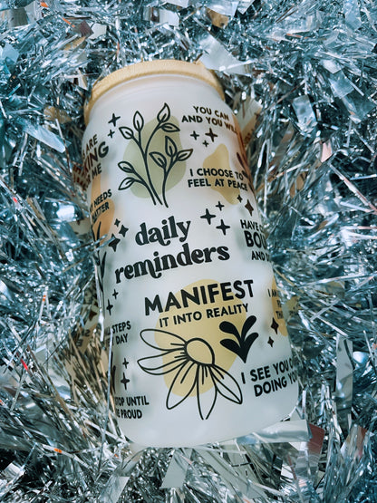 Daily Reminders Glass Cup