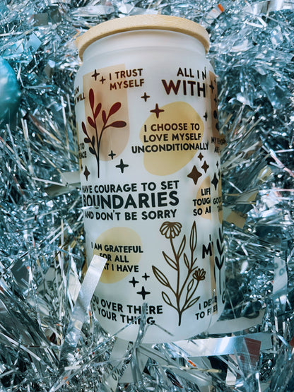 Daily Reminders Glass Cup