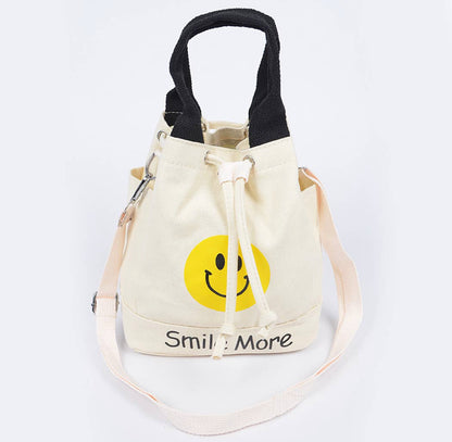 Smile More Bucket Crossbody
